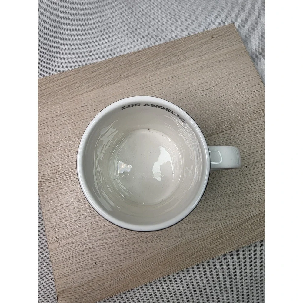 Starbucks Los Angeles 3D Black White Skyline Relief Coffee Tea Mug Cup 2012 NWOB